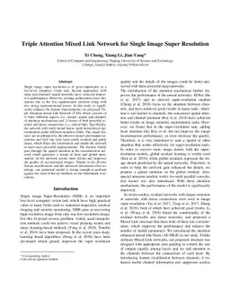 Triple Attention Mixed Link Network for Single Image Super Resolution