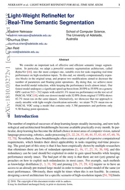 Light-Weight RefineNet for Real-Time Semantic Segmentation