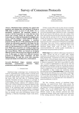 Survey of Consensus Protocols