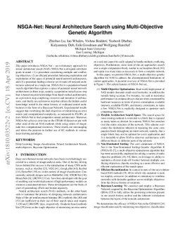 NSGA-Net: Neural Architecture Search using Multi-Objective Genetic
  Algorithm