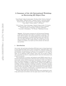 A Summary of the 4th International Workshop on Recovering 6D Object Pose