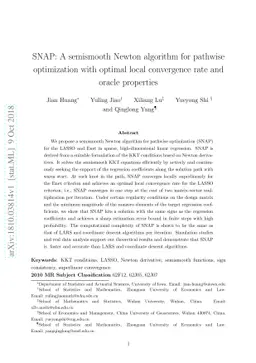 SNAP: A semismooth Newton algorithm for pathwise optimization with
  optimal local convergence rate and oracle properties
