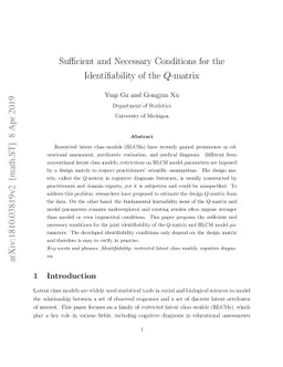 Sufficient and Necessary Conditions for the Identifiability of the
  $Q$-matrix