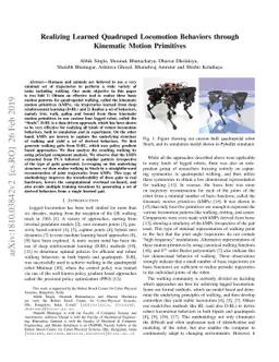 Realizing Learned Quadruped Locomotion Behaviors through Kinematic
  Motion Primitives