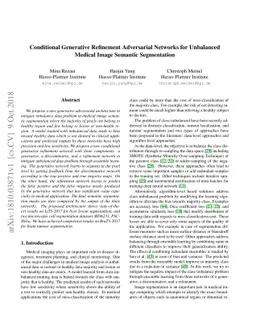 Conditional Generative Refinement Adversarial Networks for Unbalanced
  Medical Image Semantic Segmentation