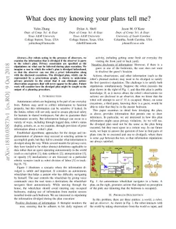 What does my knowing your plans tell me?