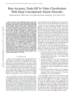 Rate-Accuracy Trade-Off In Video Classification With Deep Convolutional
  Neural Networks