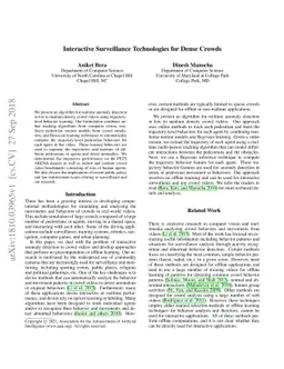 Interactive Surveillance Technologies for Dense Crowds