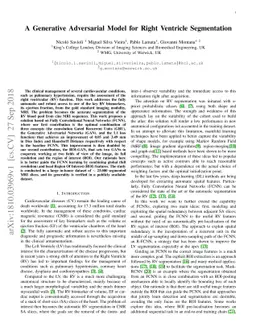 A Generative Adversarial Model for Right Ventricle Segmentation