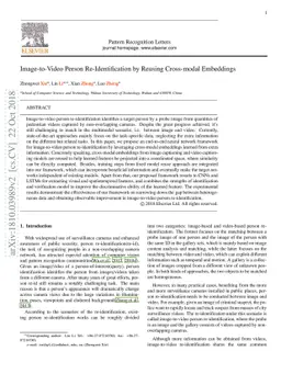 Image-to-Video Person Re-Identification by Reusing Cross-modal
  Embeddings