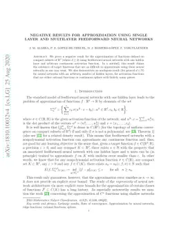 Negative results for approximation using single layer and multilayer
  feedforward neural networks
