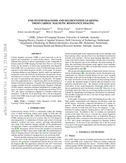 End-to-End Diagnosis and Segmentation Learning from Cardiac Magnetic
  Resonance Imaging