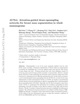 AUNet: Attention-guided dense-upsampling networks for breast mass
  segmentation in whole mammograms
