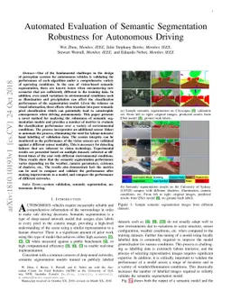 Automated Evaluation of Semantic Segmentation Robustness for Autonomous
  Driving