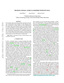 Training neural audio classifiers with few data