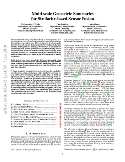 Multi-scale Geometric Summaries for Similarity-based Sensor Fusion