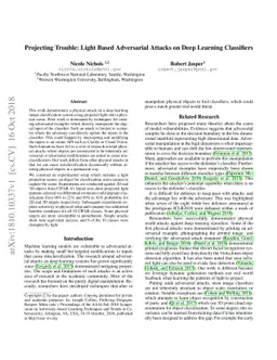 Projecting Trouble: Light Based Adversarial Attacks on Deep Learning
  Classifiers