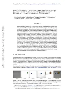 Investigating Object Compositionality in Generative Adversarial Networks