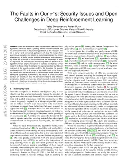 The Faults in Our Pi Stars: Security Issues and Open Challenges in Deep
  Reinforcement Learning