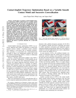 Contact-Implicit Trajectory Optimization Based on a Variable Smooth
  Contact Model and Successive Convexification