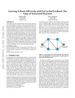 Learning to Route Efficiently with End-to-End Feedback: The Value of
  Networked Structure