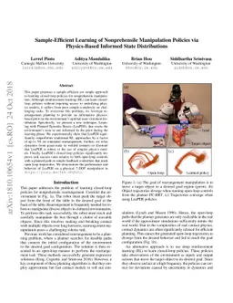 Sample-Efficient Learning of Nonprehensile Manipulation Policies via
  Physics-Based Informed State Distributions