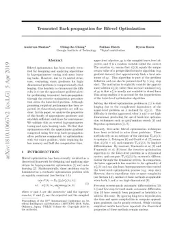 Truncated Back-propagation for Bilevel Optimization