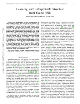 Learning with Interpretable Structure from Gated RNN