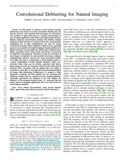Convolutional Deblurring for Natural Imaging