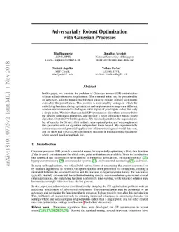 Adversarially Robust Optimization with Gaussian Processes