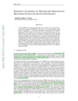 Efficient Learning of Restricted Boltzmann Machines Using Covariance
  Estimates