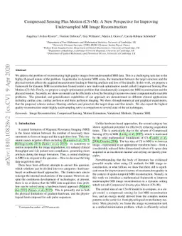 Compressed Sensing Plus Motion (CS+M): A New Perspective for Improving
  Undersampled MR Image Reconstruction