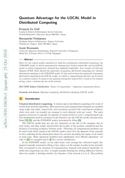 Quantum Advantage for the LOCAL Model in Distributed Computing