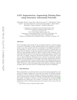 GAN Augmentation: Augmenting Training Data using Generative Adversarial
  Networks