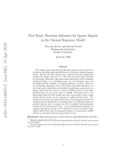 Fast Exact Bayesian Inference for Sparse Signals in the Normal Sequence
  Model