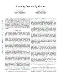 Learning from the Syndrome