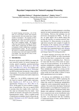 Bayesian Compression for Natural Language Processing