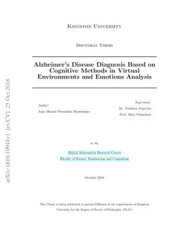 Alzheimer's Disease Diagnosis Based on Cognitive Methods in Virtual
  Environments and Emotions Analysis