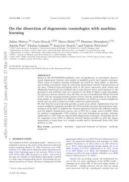 On the dissection of degenerate cosmologies with machine learning