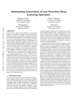 Automating Generation of Low Precision Deep Learning Operators