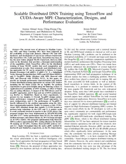 Scalable Distributed DNN Training using TensorFlow and CUDA-Aware MPI:
  Characterization, Designs, and Performance Evaluation