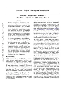 TarMAC: Targeted Multi-Agent Communication