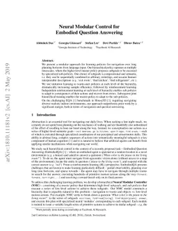 Neural Modular Control for Embodied Question Answering