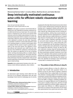 Deep Intrinsically Motivated Continuous Actor-Critic for Efficient
  Robotic Visuomotor Skill Learning