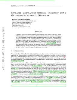 Scalable Unbalanced Optimal Transport using Generative Adversarial
  Networks