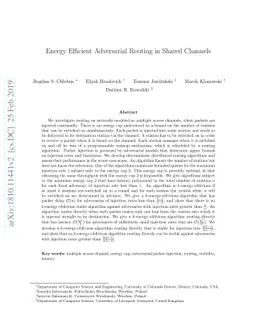 Energy Efficient Adversarial Routing in Shared Channels