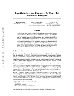 Quantifying Learning Guarantees for Convex but Inconsistent Surrogates