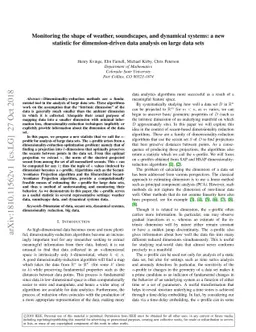 Monitoring the shape of weather, soundscapes, and dynamical systems: a
  new statistic for dimension-driven data analysis on large data sets