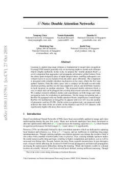 $A^2$-Nets: Double Attention Networks