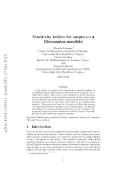 Sensitivity indices for output on a Riemannian manifold